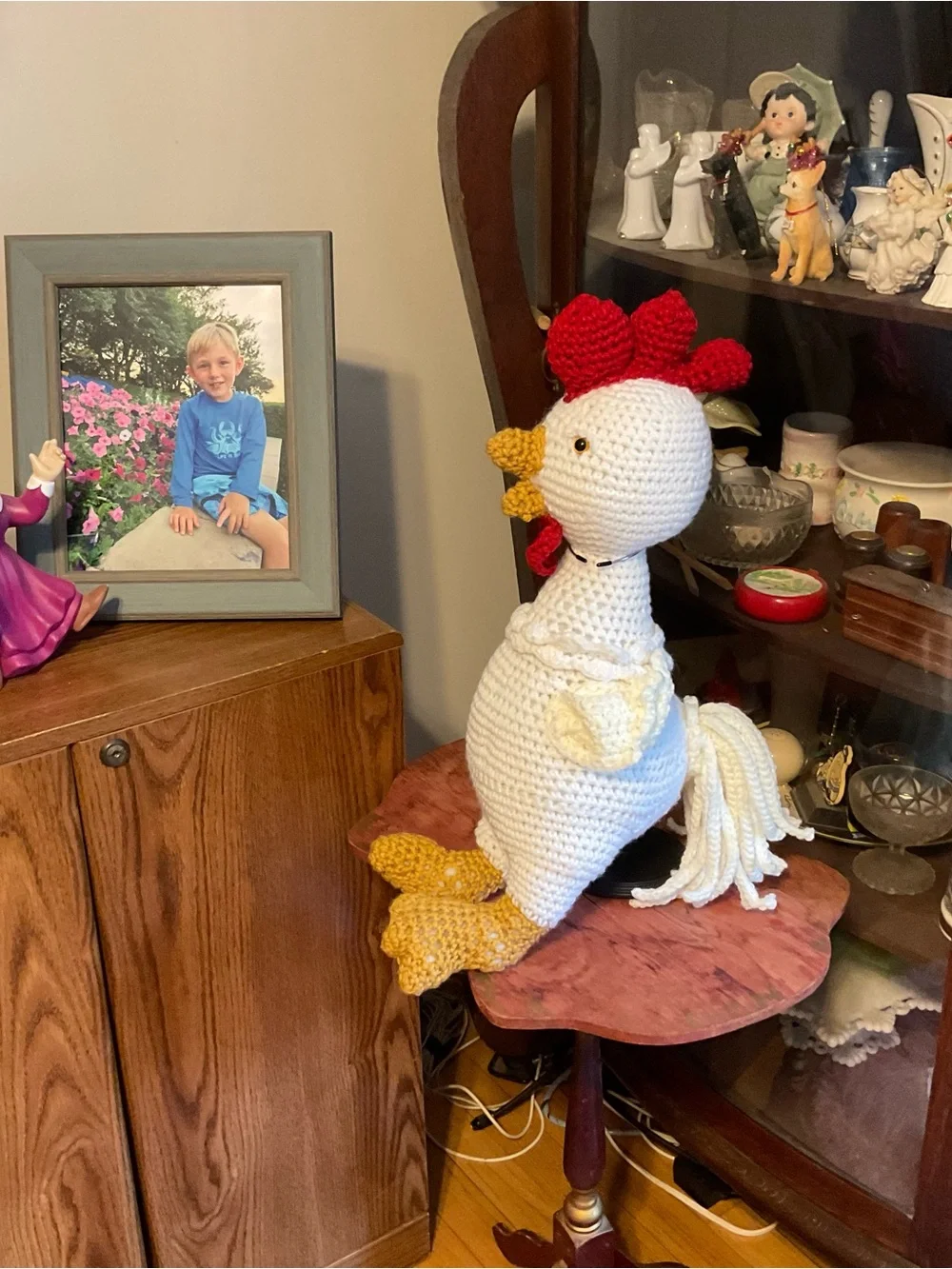 Hand crochet Longhorn Leghorn 22” Rooster